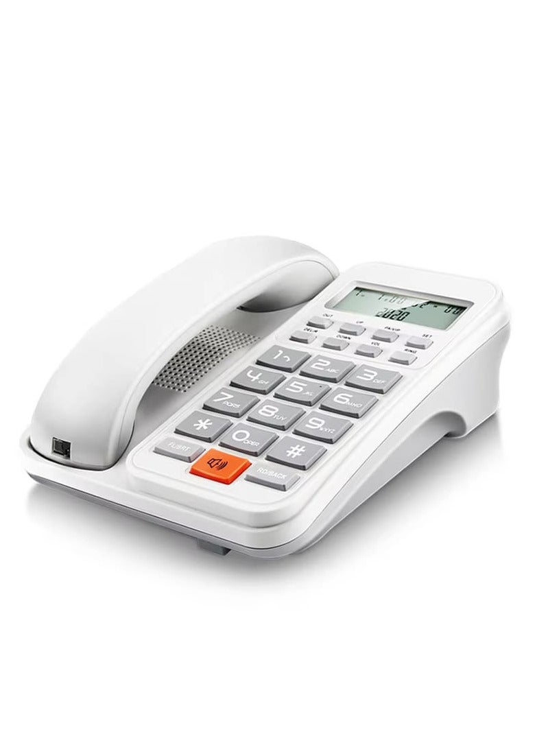 REFURA Large Button Corded Telephone, Wired Home Desktop Landline Phone with Caller ID, Handsfree Speakerphone, LED Screen, 2 Fast Dial White RE-223 - Image 4